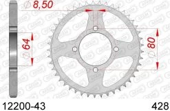 AFAM Tandwiel Achterzijde Staal 43T - 428