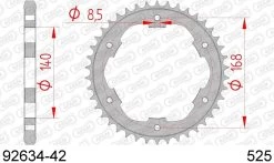 AFAM Tandwiel Achterzijde Staal 42T - 525 8.5MM