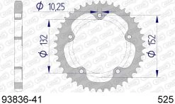 AFAM Tandwiel Achterzijde Aluminium 41T - 525