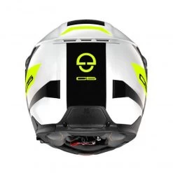 Schuberth C5 Eclipse Motorhelm -Professionele Winkel Voor Motoruitrusting c5 eclipse wit geel achterzijde b845
